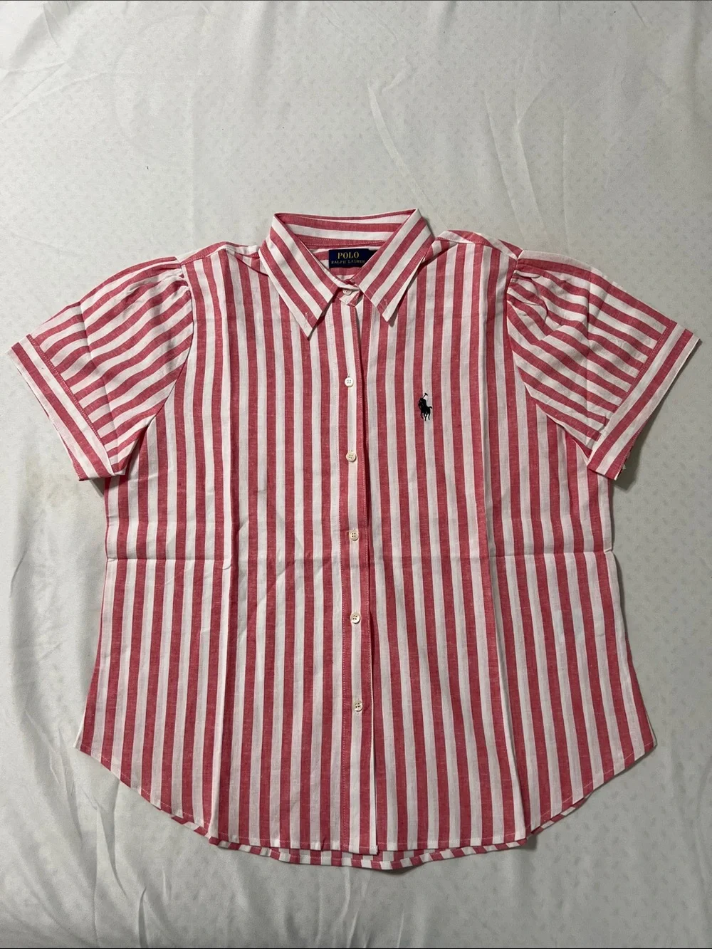 Polo by Ralph Lauren Pink & White Striped Button-Down Shirt - Picture 2 of 3